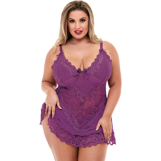 MINI LACE CHEMISE - PICARDIAS MORADO