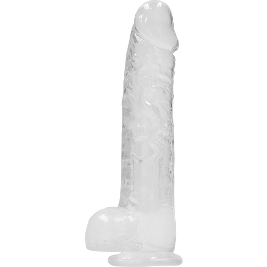 PENE REALISTICO CON TESTICULOS 23 CM - TRANSPARENTE