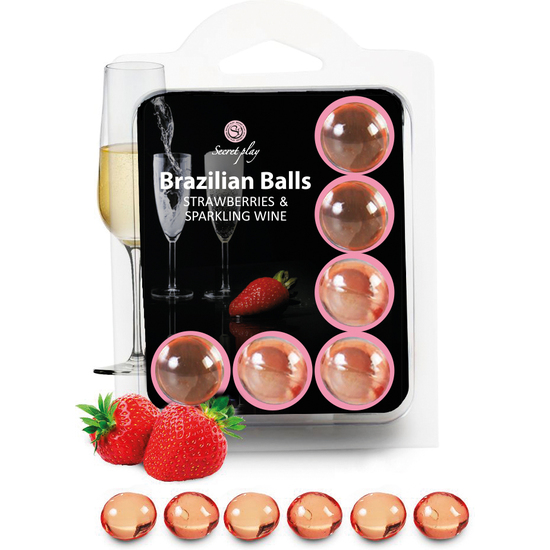 SECRET PLAY SET 6 BRAZILIAN BALLS AROMA FRESAS CAVA