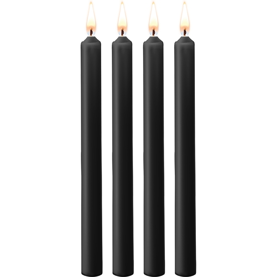 TEASING WAX VELAS LARGAS - PARAFINA - 4-PACK - NEGRO