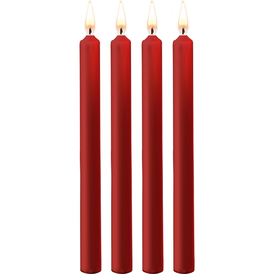 TEASING WAX VELAS LARGAS - PARAFINA - 4-PACK - ROJO