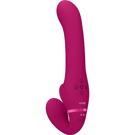 VIVE AI - VIBRADOR DUAL VIBRATING & AIR WAVE CON ESTIMULADOR - ROSA