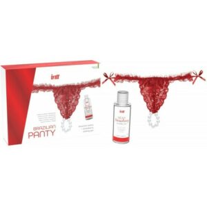 BRAZILIAN PANTY ROJO + SLIDING GEL DE FRESA