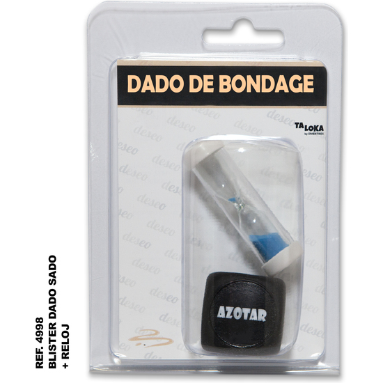 BLISTER DE DADO SADO DE 3 MM X 3 MM + RELOJ DE ARENA