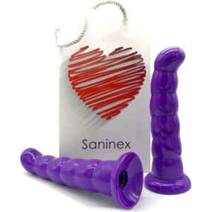 SANINEX LOVE ME - BUTT PLUG & DILDO XXL CON BASE SUCCIÓN - MORADO